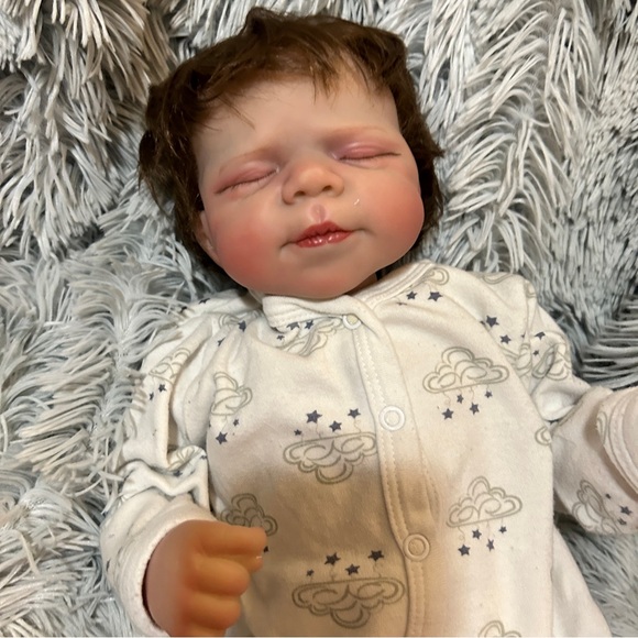 Reborn Baby Boy Doll Cloth Body Full Silicone Vinyl Limbs & Accessories (NEW) - Picture 2 of 12